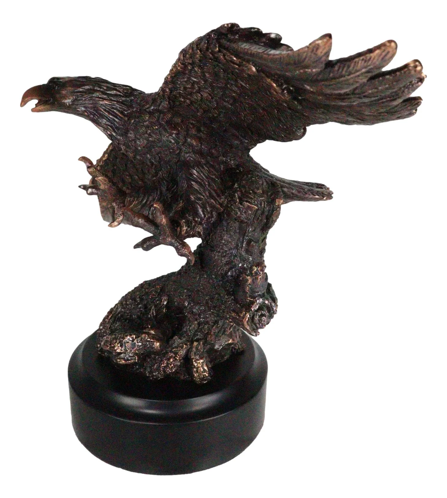13" H King of The Skies Patriotic Bald Eagle Swooping On Prey Figurine With Base - Image 3