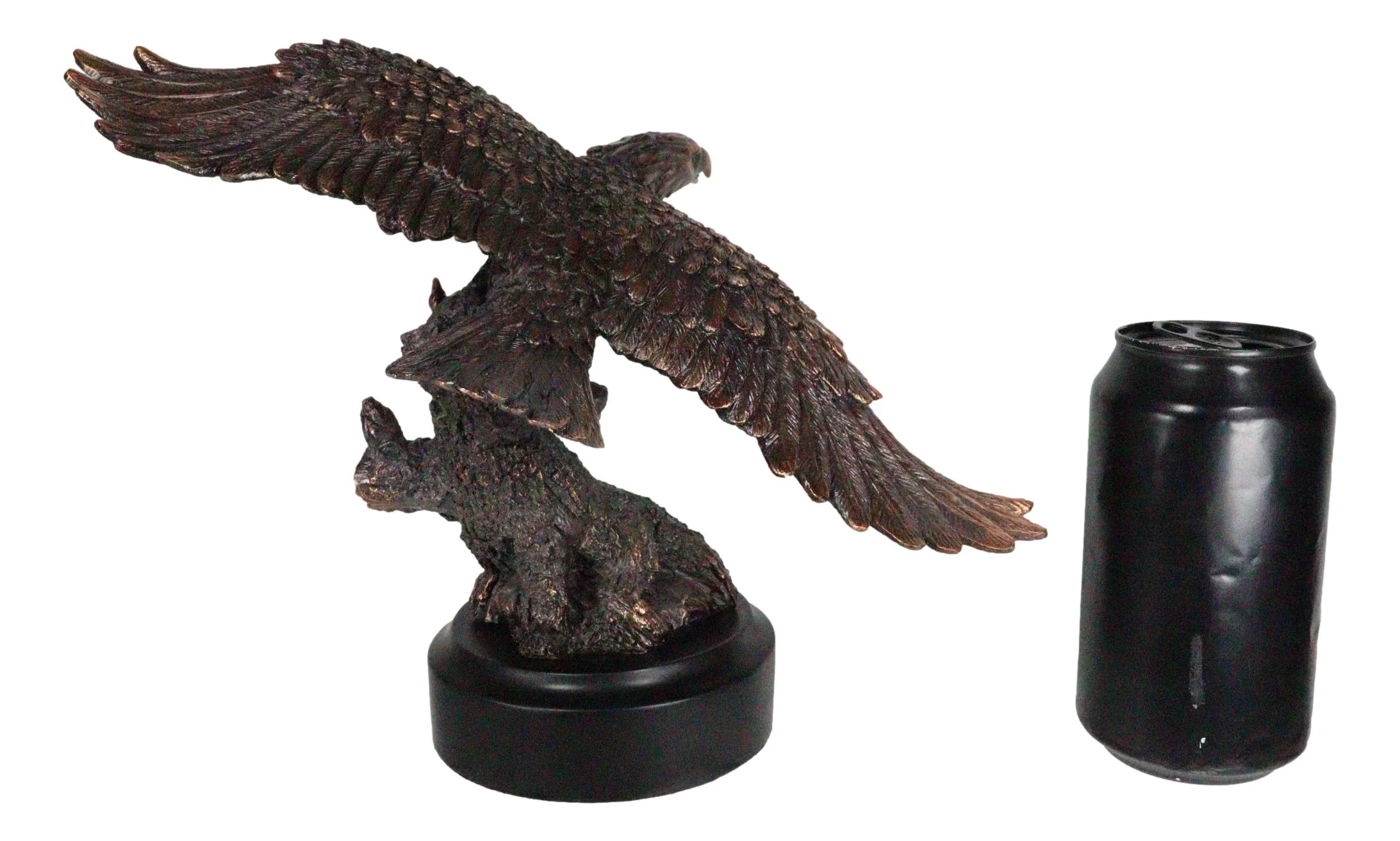 13" H King of The Skies Patriotic Bald Eagle Swooping On Prey Figurine With Base - Image 5