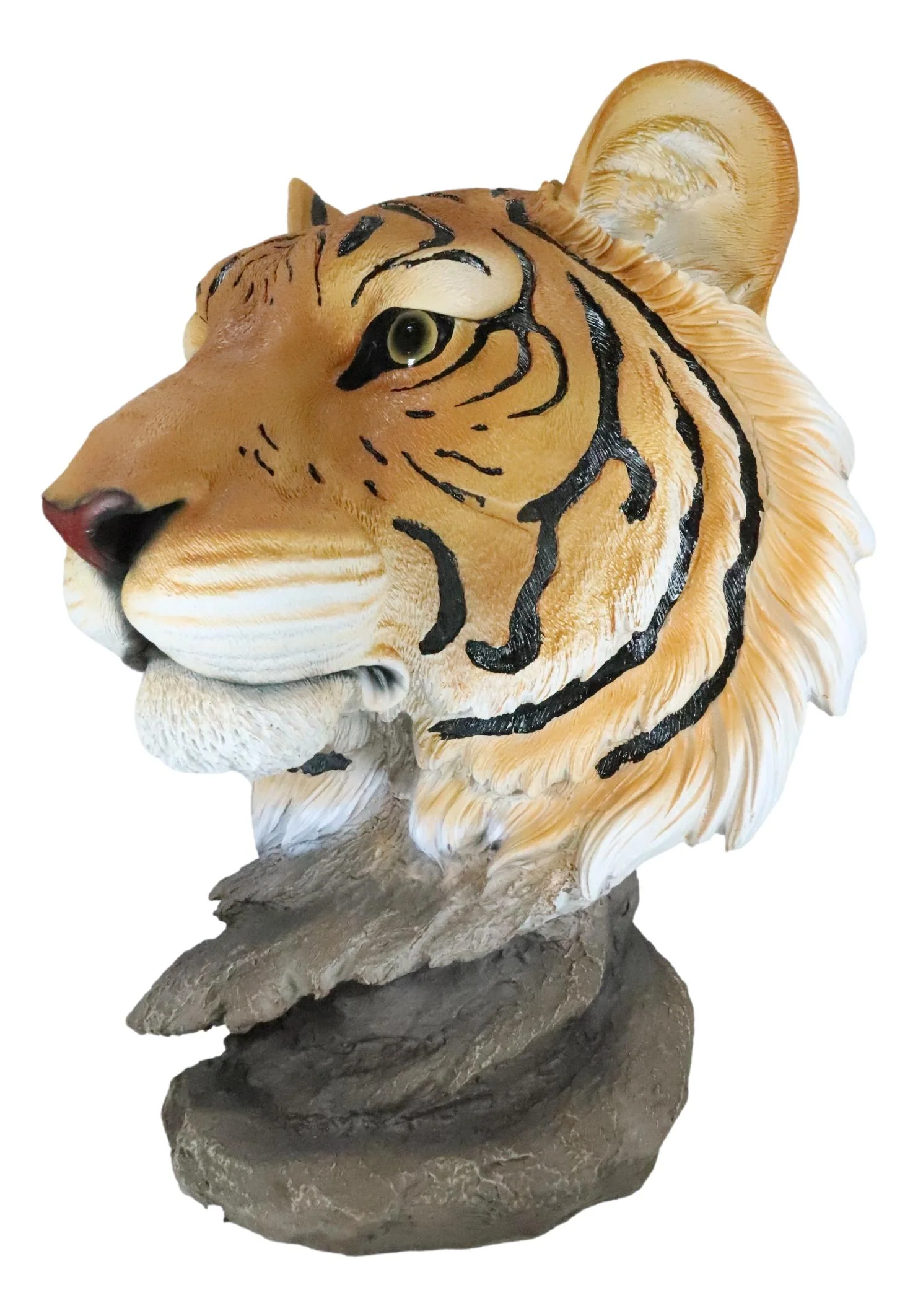 15"Tall Large Siberian Orange Bengal Tiger Head Bust Desktop Plaque Figurine - Image 4