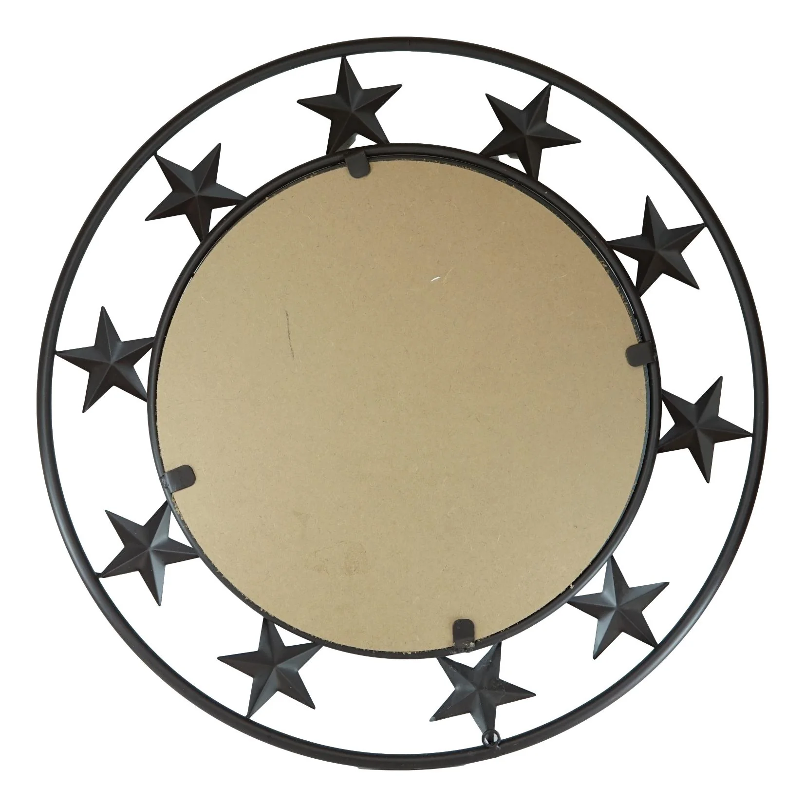 24"D Western Lone Star With Mini Stars Metal Circle Wall Mirror Plaque Decor - Image 3