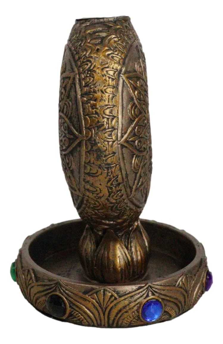 7 Chakra Gems Yoga Avatar Meditating On Crescent Moon Backflow Incense Holder - Image 5