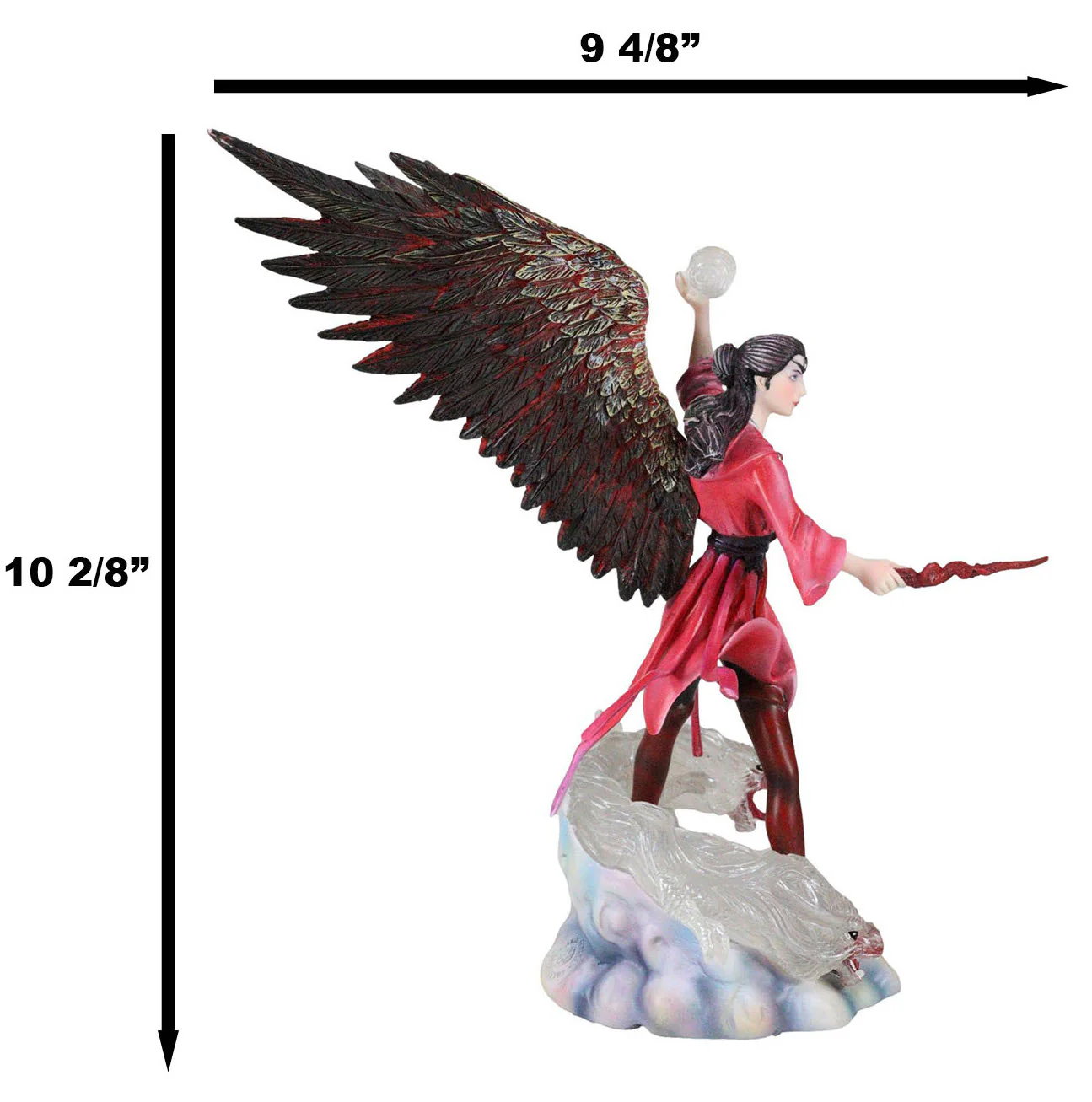 Air Elemental Magic Wizard Sorceress Bending The Wind With Hydra Spirits Statue - Image 3