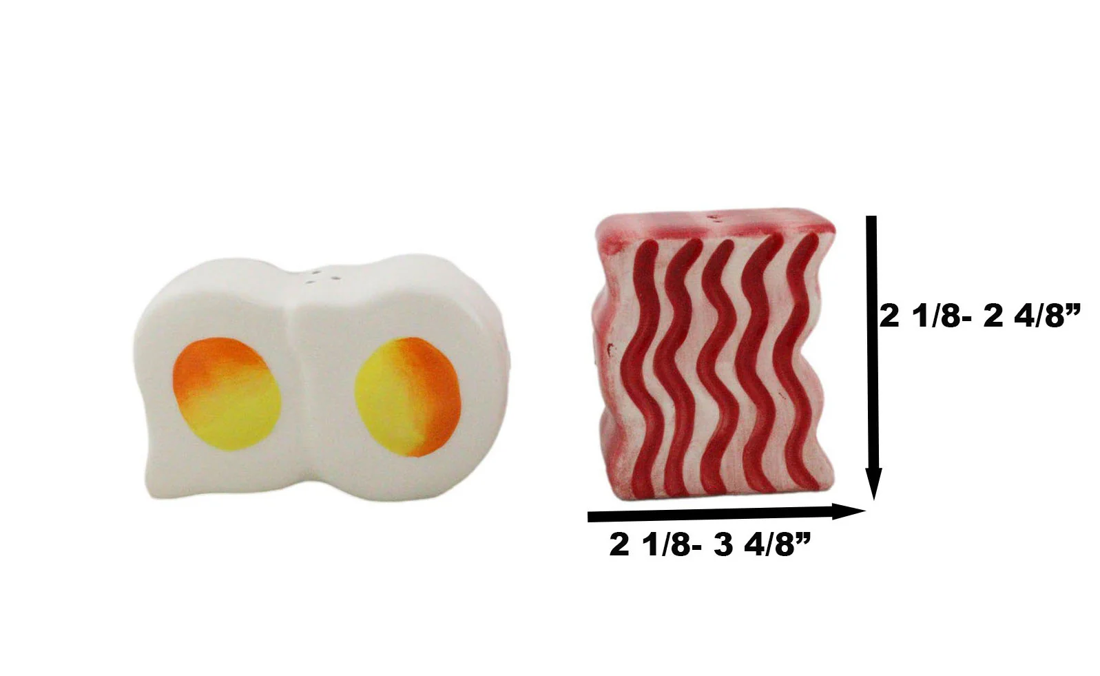 American Breakfast Bacon And Sunny Side Up Eggs Ceramic Salt And Pepper Shakers - Image 2