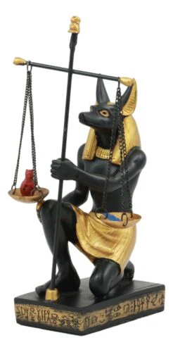 Ancient Egyptian God Of Afterlife Anubis Holding The Scales of Justice Statue - Image 3