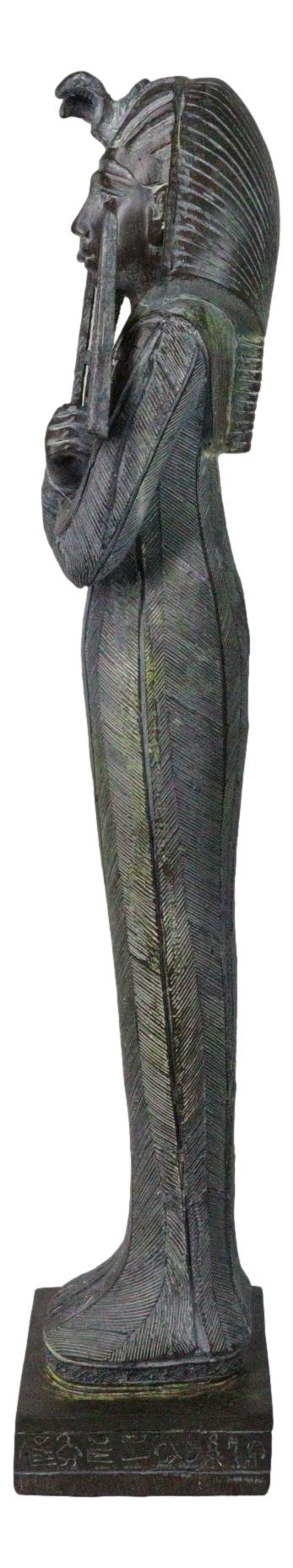 Ancient Egyptian Pharaoh Sarcophagus Mummy With Crook and Flail Figurine 16"H - Image 5