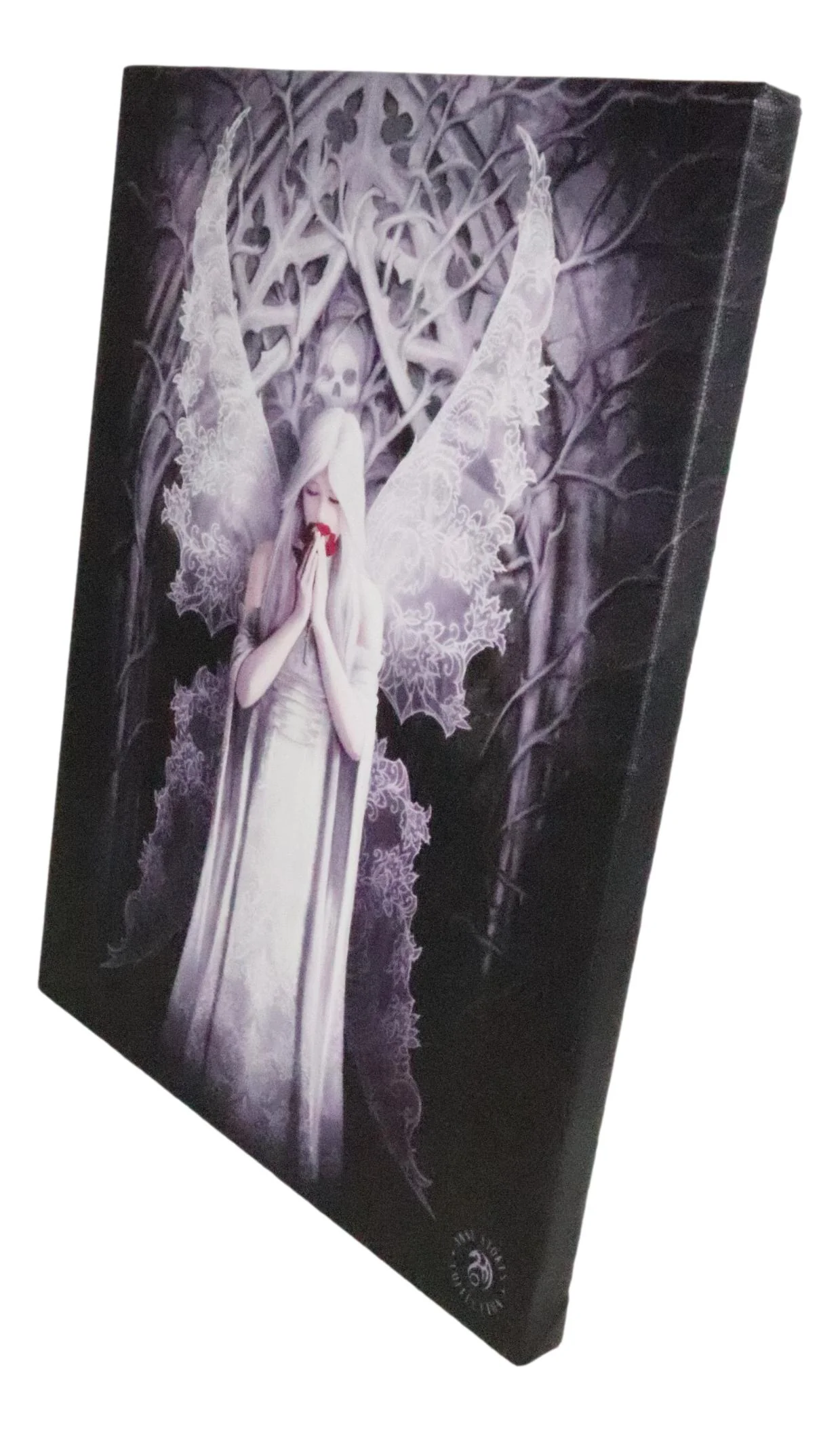 Ebros Anne Stokes Only Love Remains Skull Fairy Wood Framed Picture Canvas Wall Decor - Image 4