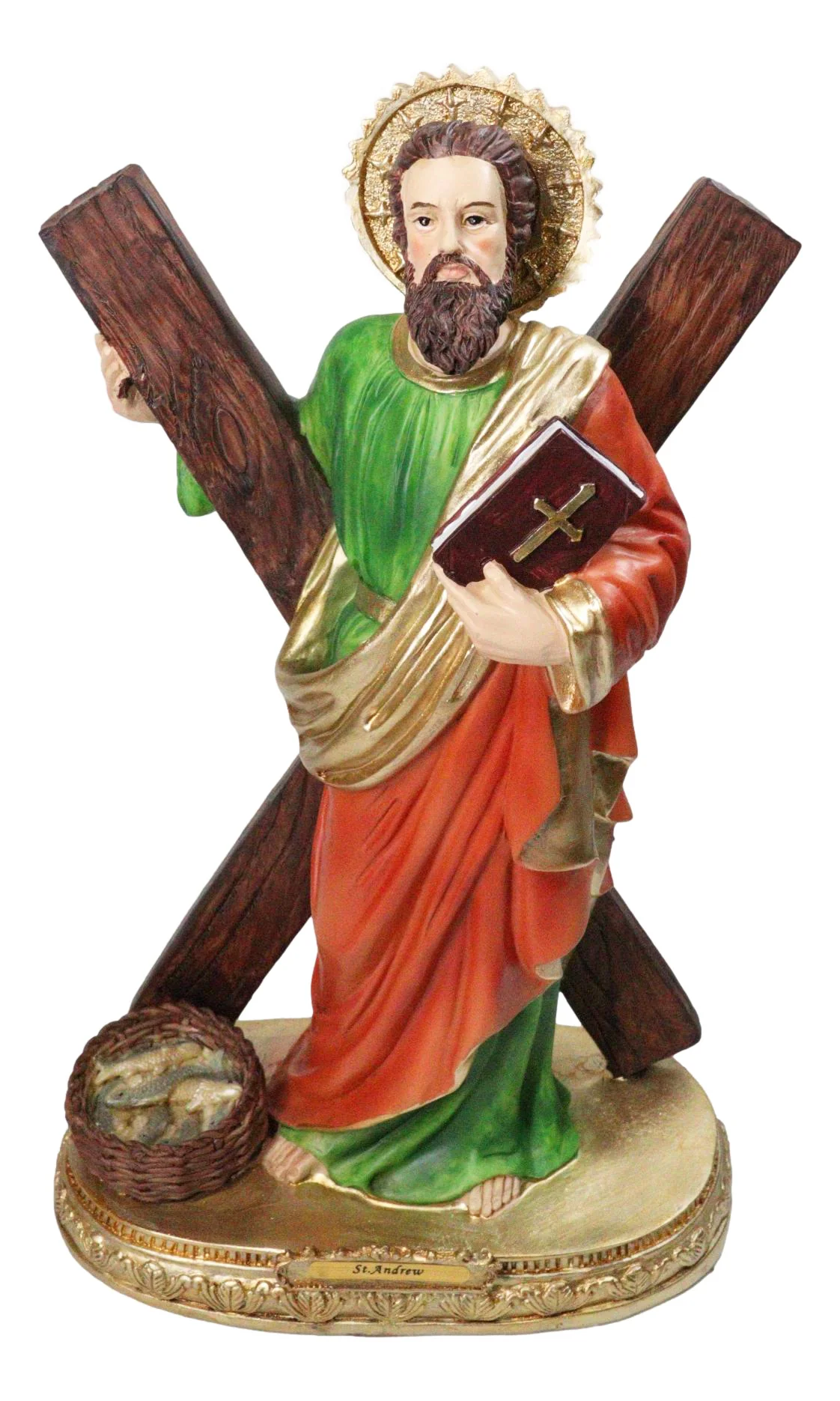 Apostle Disciple Of Jesus Saint Andrew With Saltire Cross Figurine 12" Series