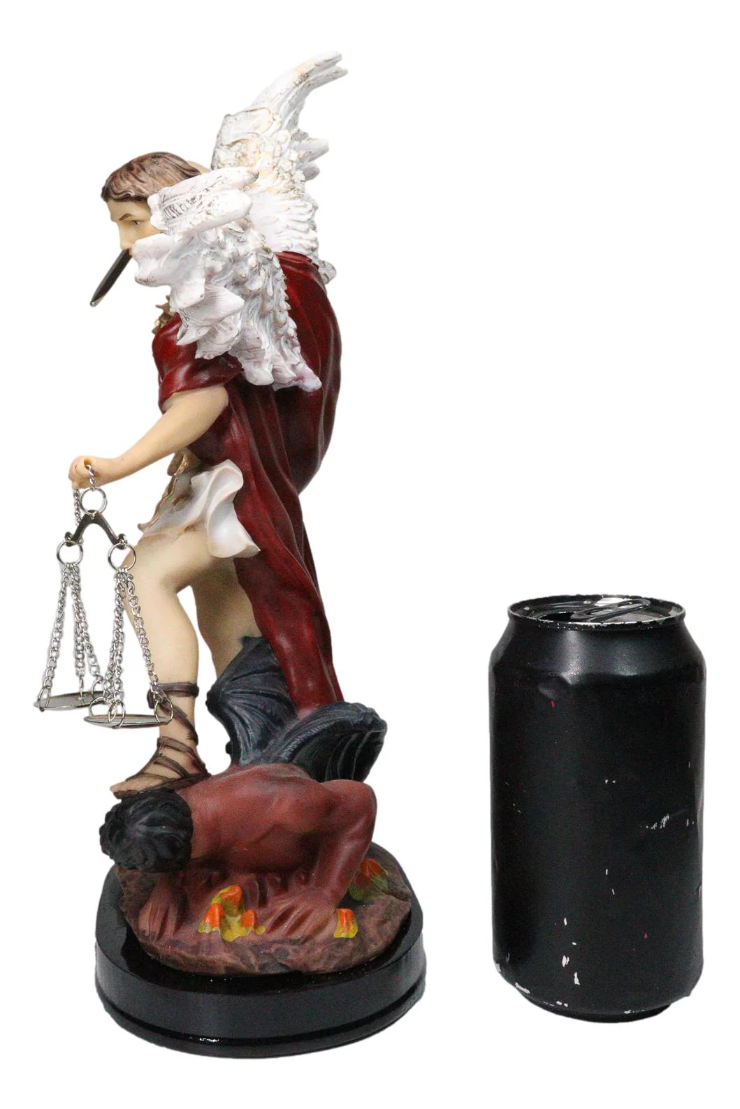 Archangel Saint Michael Trampling Satan With Sword and Scales of Justice Statue - Image 6