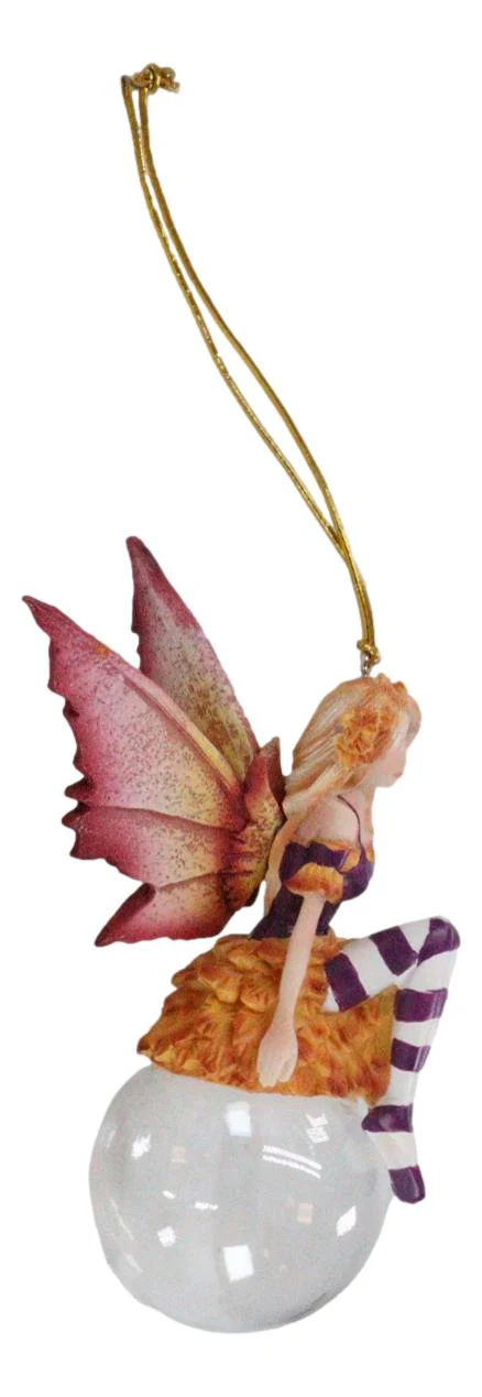 Autumn Cassia Bubble Rider Fairy Hanging Ornament Amy Brown Holiday Collection - Image 3