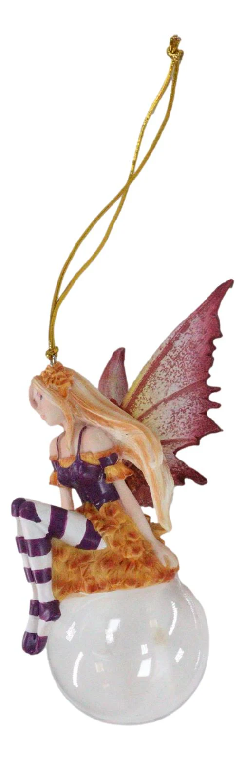Autumn Cassia Bubble Rider Fairy Hanging Ornament Amy Brown Holiday Collection - Image 4