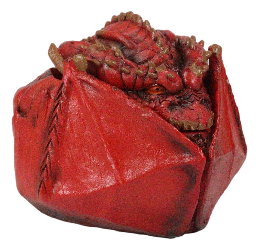 Awaken The Dragon Hibernating Red Drake Small Stash Decorative Box Figurine - Image 4