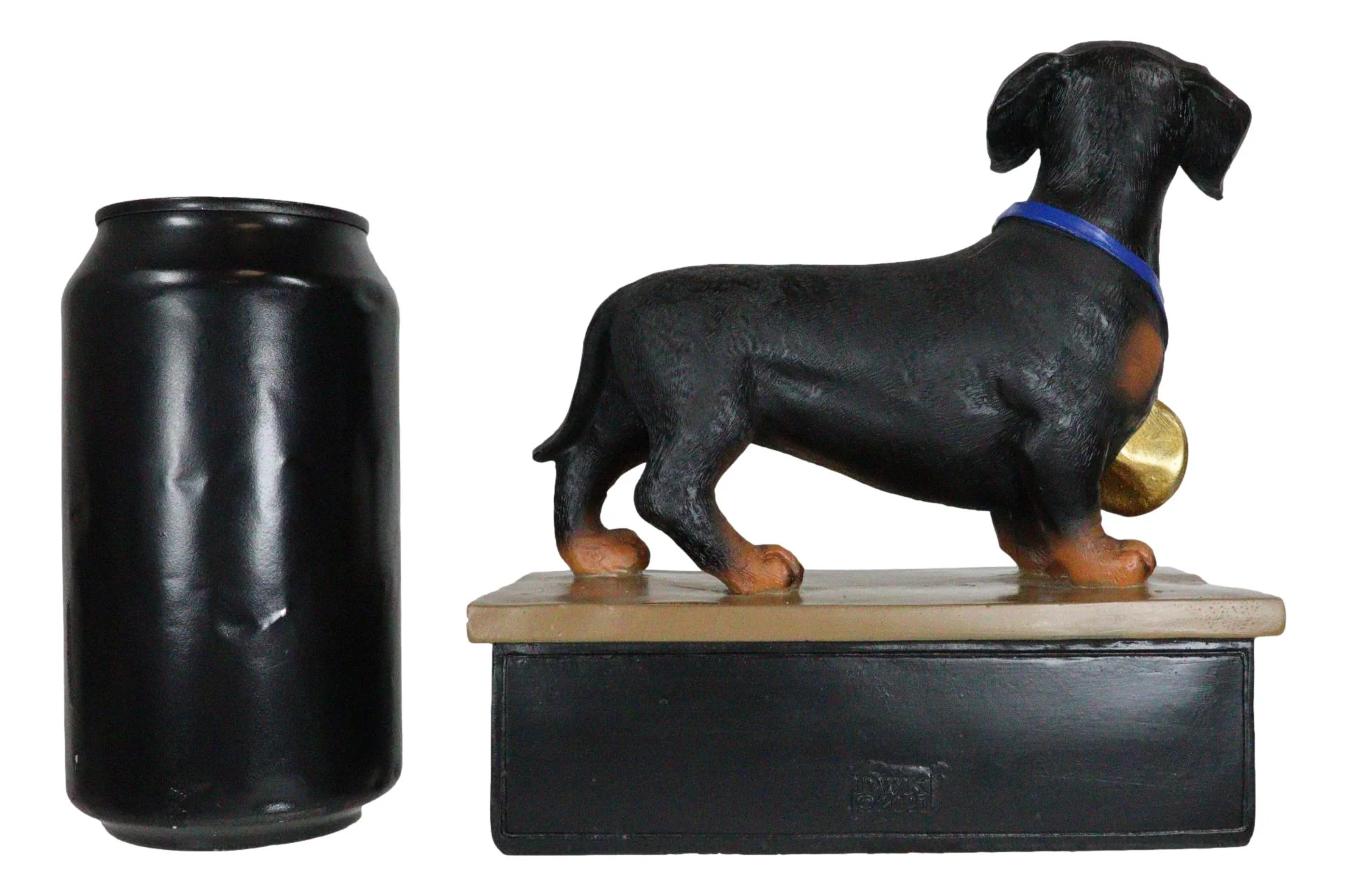 Award Trophy Dachshund Puppy Dog With Gold Medal Standing On Stage Figurine - Image 6