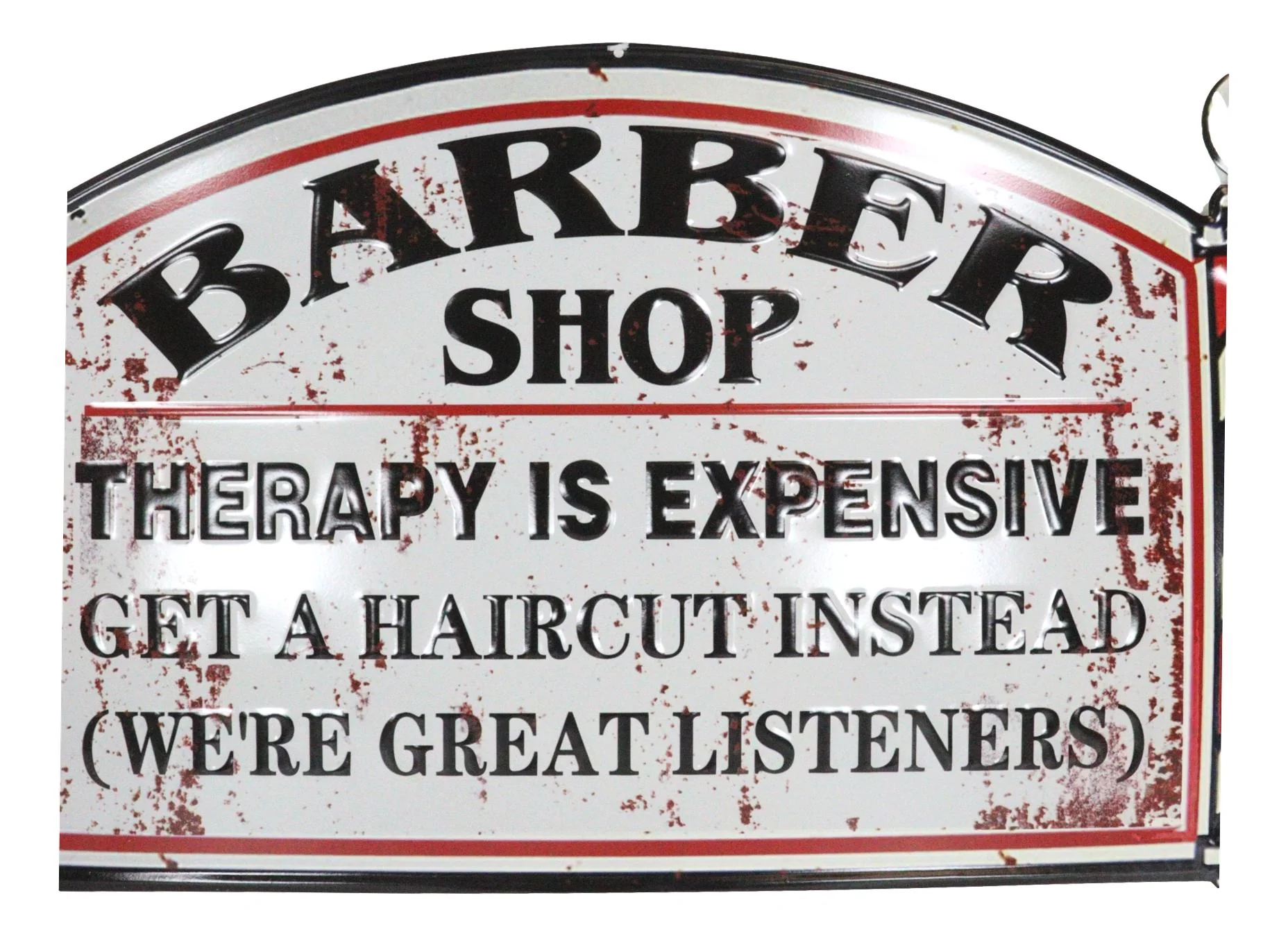 Barber Shop Therapy Is Expensive Get A Haircut Metal Novelty Wall Decor Sign 23" - Image 3
