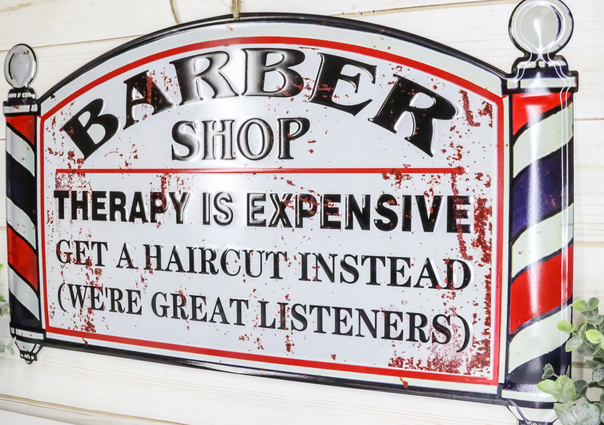 Barber Shop Therapy Is Expensive Get A Haircut Metal Novelty Wall Decor Sign 23" - Image 5