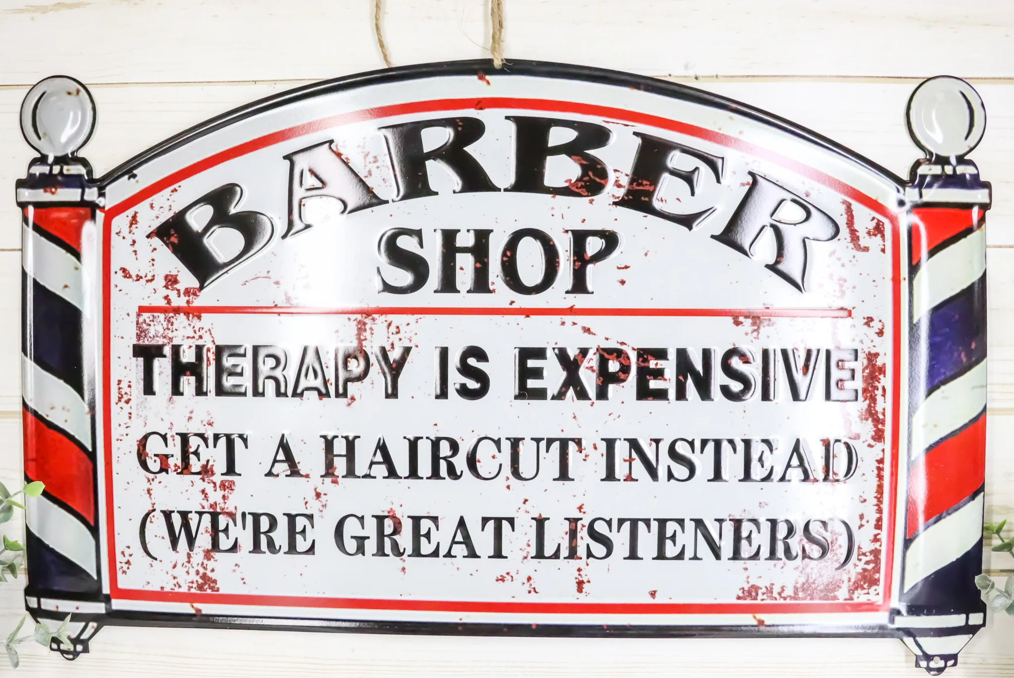 Barber Shop Therapy Is Expensive Get A Haircut Metal Novelty Wall Decor Sign 23" - Image 7