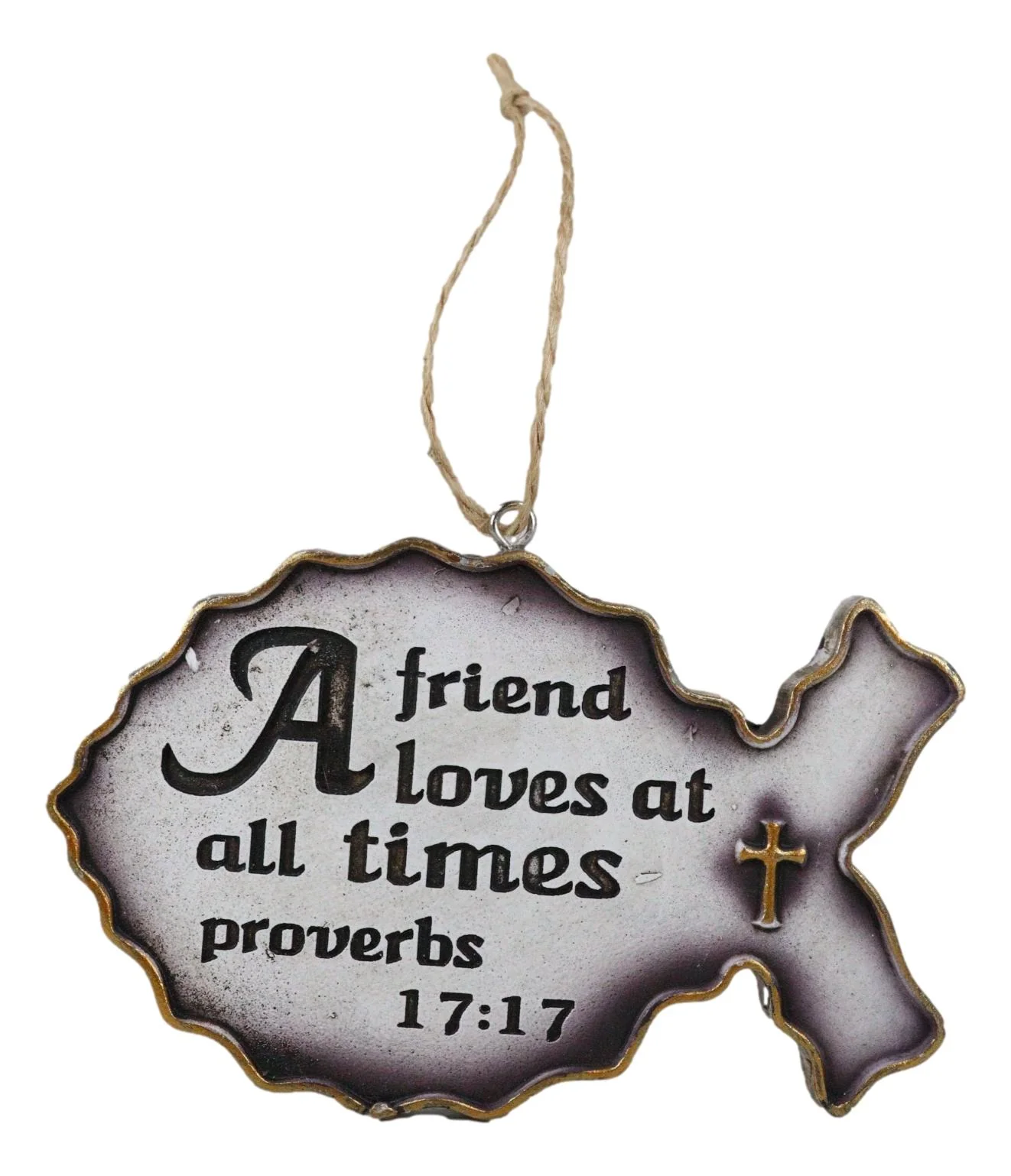 Bible Verses Christian Fish Ichthys Angel Heart Wall Or Tree Ornaments Set of 3 - Image 8