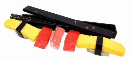 Black Dragonfly Tombo Design Lacquered Chopstick Set With Travel Storage Case - Image 4