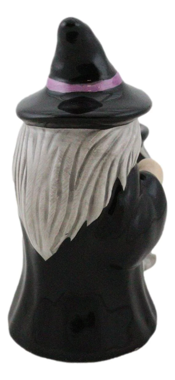 Black Potion Magic Witch And Large Cauldron Pot Hearth Salt Pepper Shakers Set - Image 6
