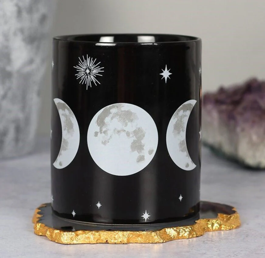 Black Wicca Alchemy Sacred Triple Moon Goddess Magic Porcelain Coffee Mug 11Oz - Image 7