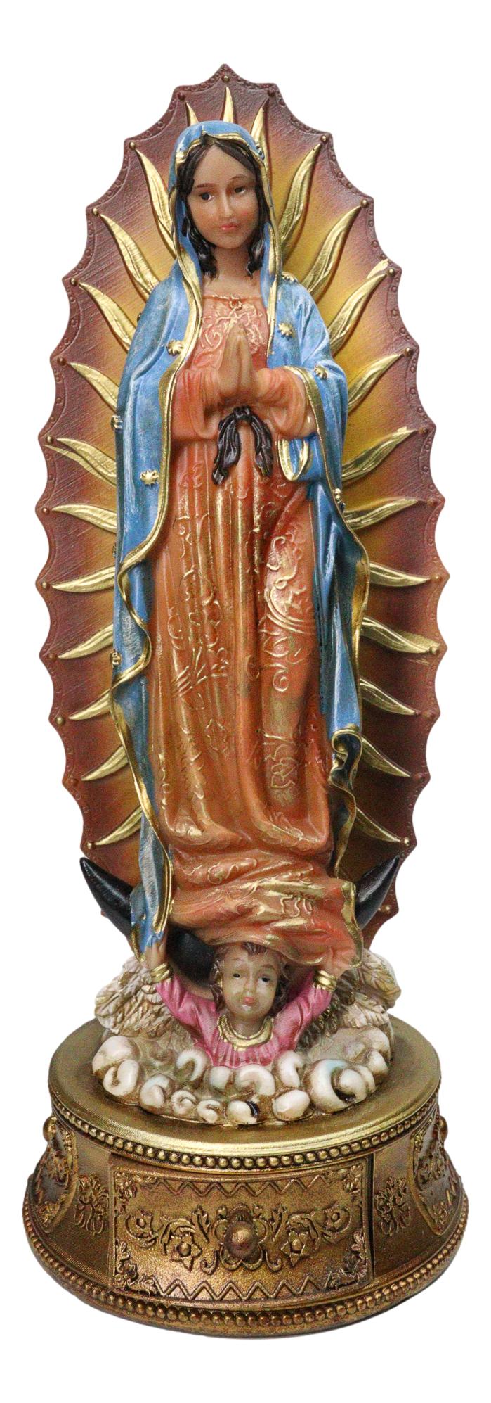 Blessed Virgin Mary Our Lady of Guadalupe with Rosary Drawer Box Figurine 9"H