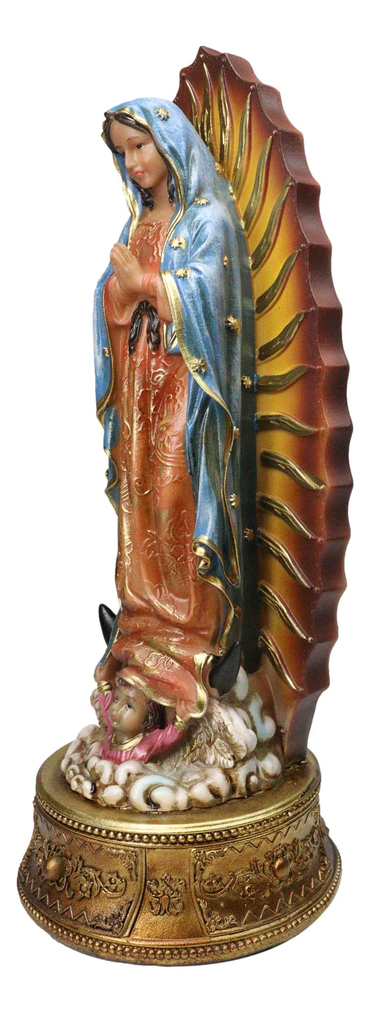 Blessed Virgin Mary Our Lady of Guadalupe with Rosary Drawer Box Figurine 9"H - Image 5