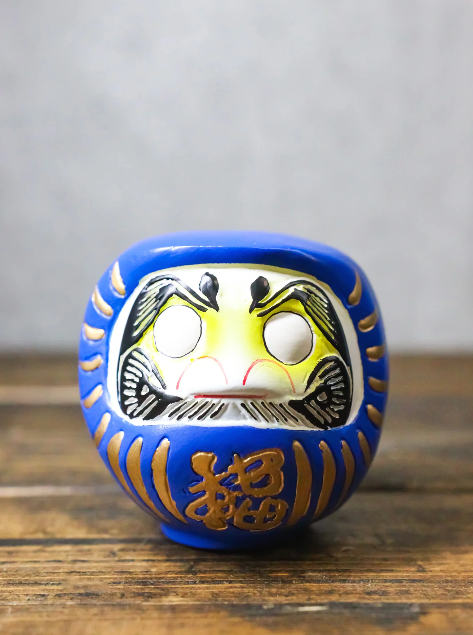 Blue Talisman of Wisdom Luck Japanese Zen Daruma Figurine With Unpainted Eyes - Image 8