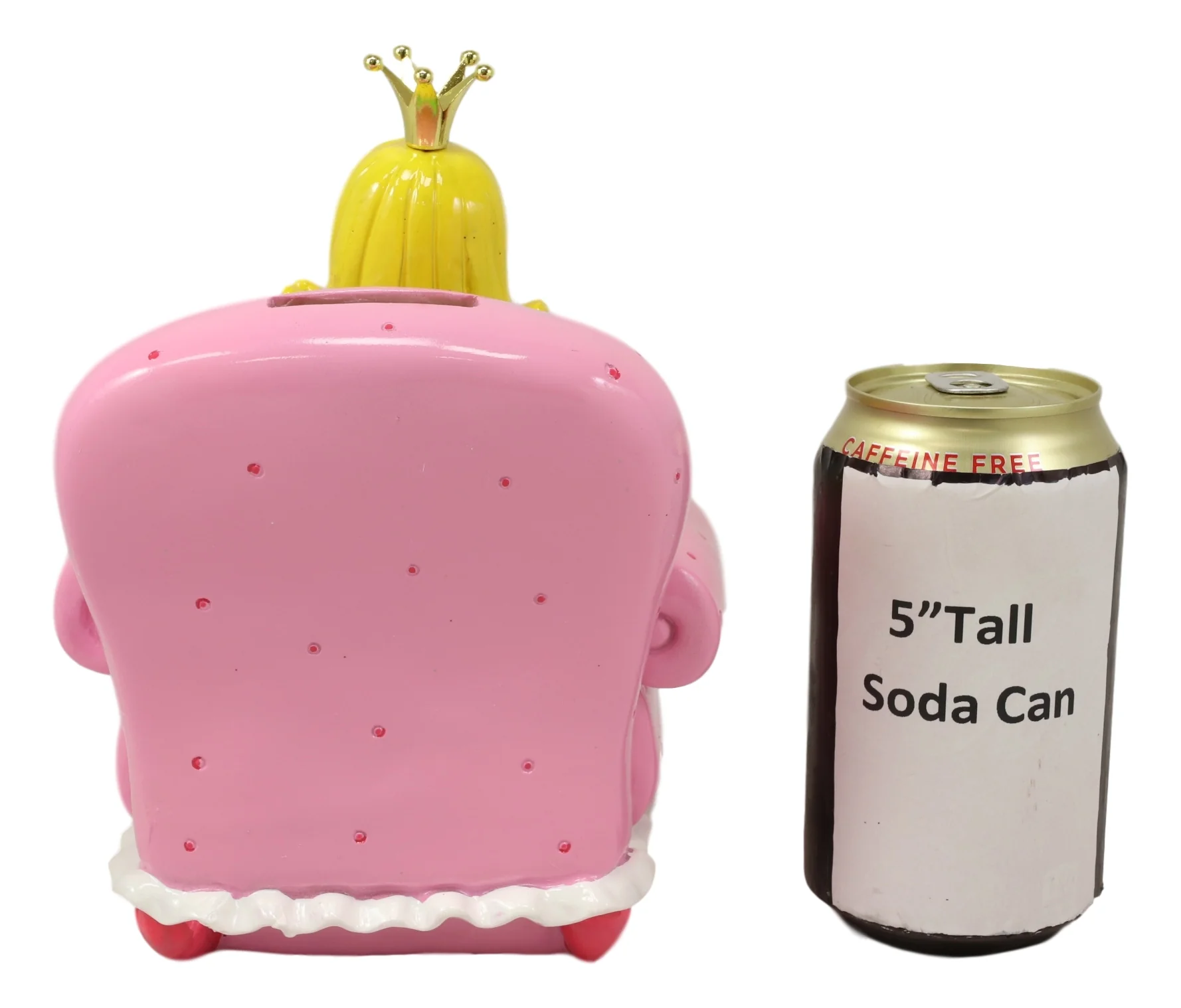 Bookworm Crown Princess Fairy Sitting On Pink Sofa Money Coin Bank Figurine - Image 5