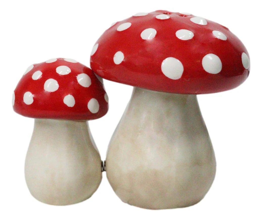Bright Red White Polkadots Toadstool Mushrooms Pair Salt And Pepper Shakers - Image 6