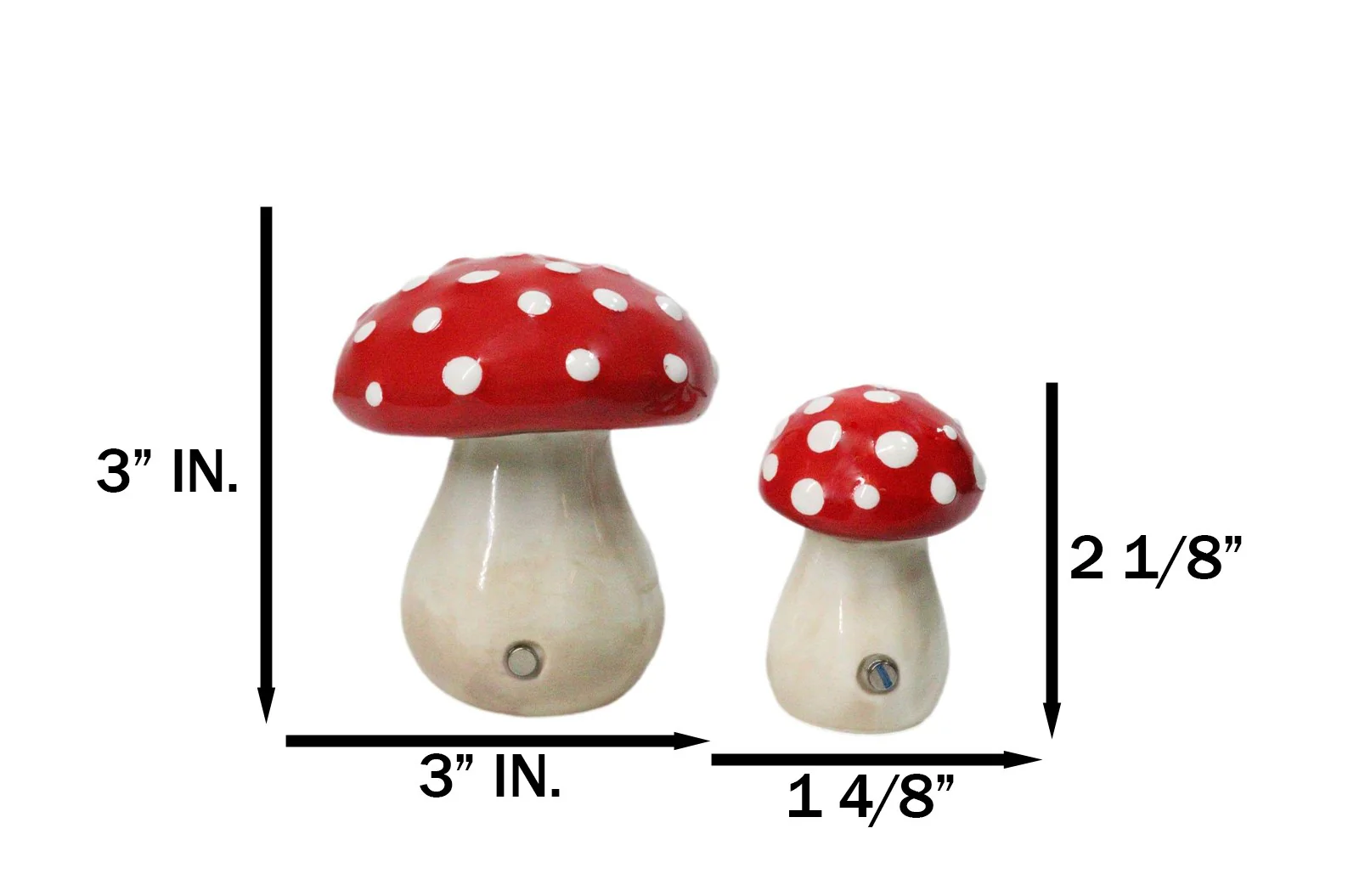 Bright Red White Polkadots Toadstool Mushrooms Pair Salt And Pepper Shakers - Image 7