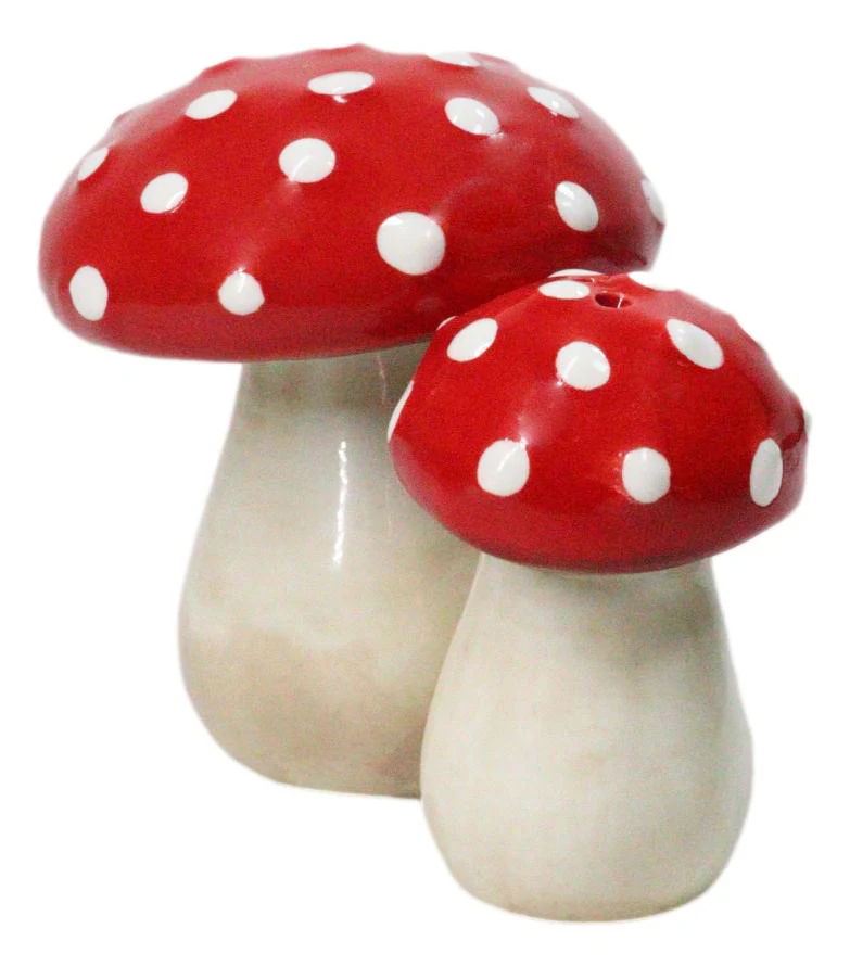 Bright Red White Polkadots Toadstool Mushrooms Pair Salt And Pepper Shakers - Image 8