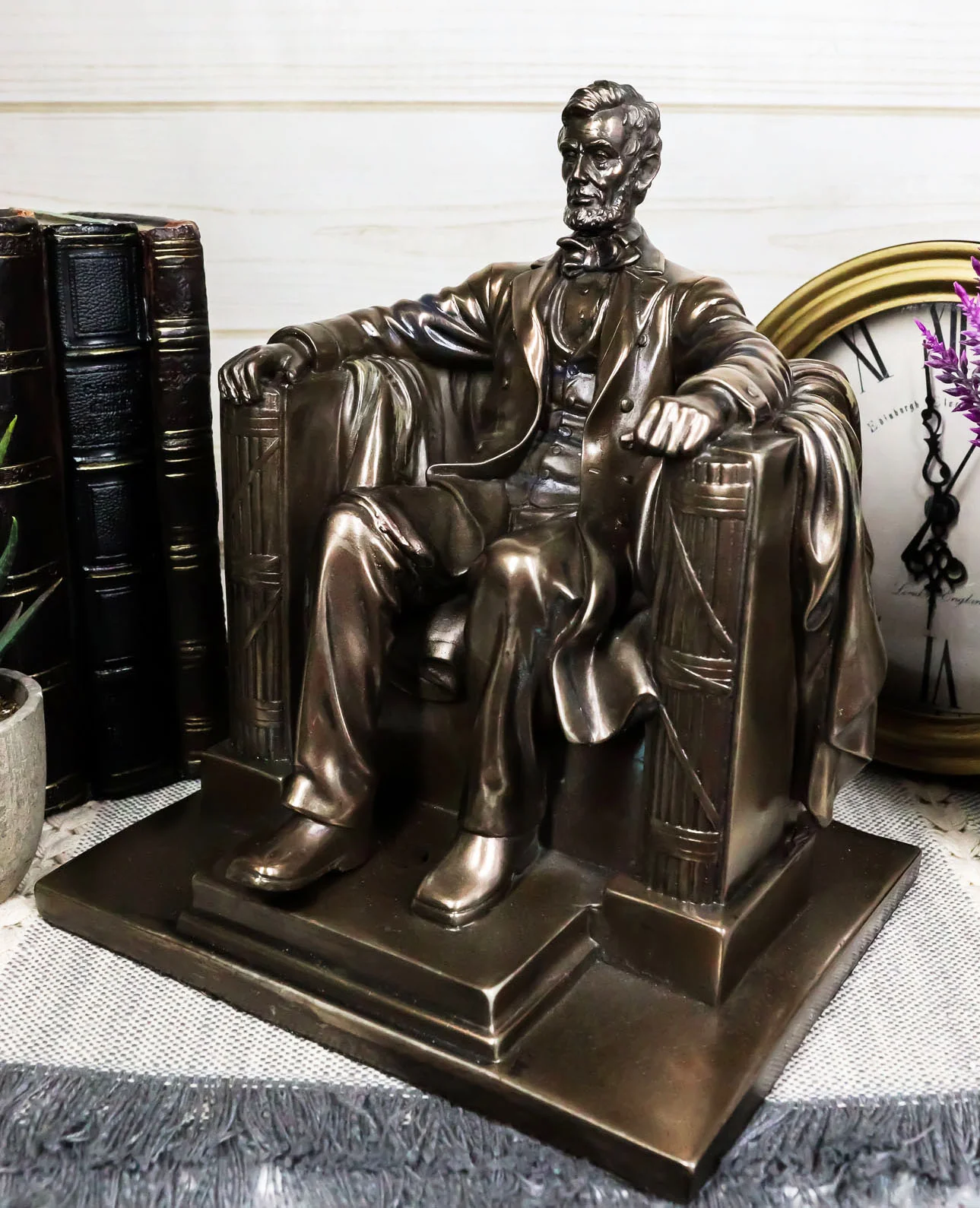 Bronzed Seated Abraham Lincoln Figurine 8"H Lincoln Memorial Colossal Sculpture - Image 7
