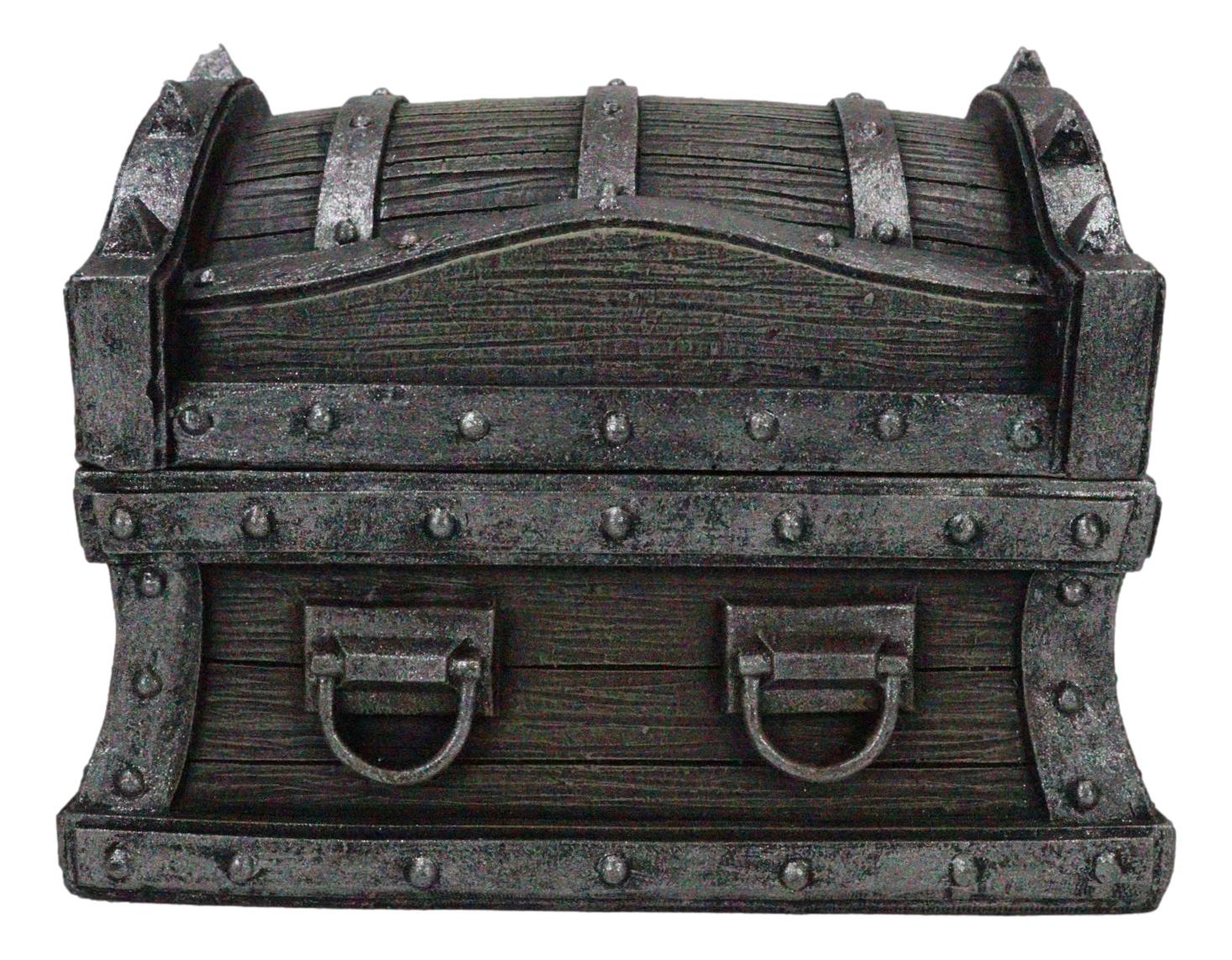 Caribbean Barbarian Pirate Davy Jones Spiked Treasure Chest Small Decorative Box - Image 2