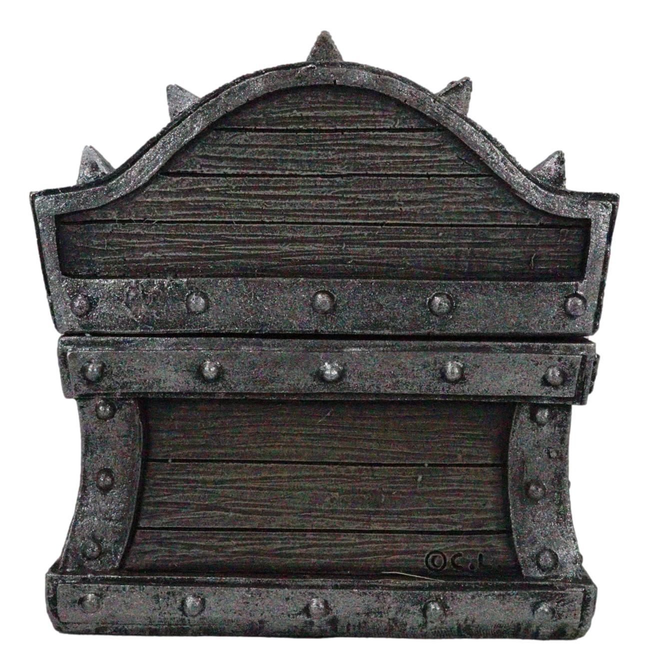Caribbean Barbarian Pirate Davy Jones Spiked Treasure Chest Small Decorative Box - Image 4