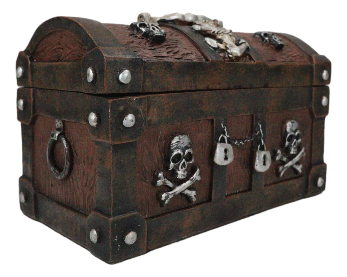 Caribbean Pirate Skull With Crossed Bones Ship Anchor Davy Jones Decorative Box - Image 2