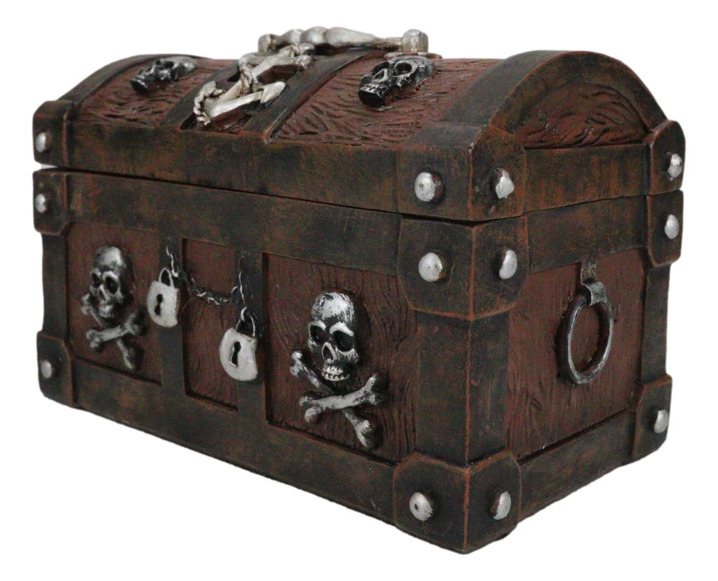 Caribbean Pirate Skull With Crossed Bones Ship Anchor Davy Jones Decorative Box - Image 5