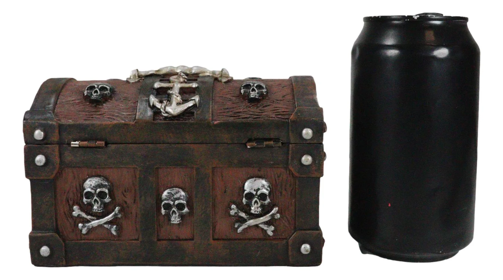 Caribbean Pirate Skull With Crossed Bones Ship Anchor Davy Jones Decorative Box - Image 8