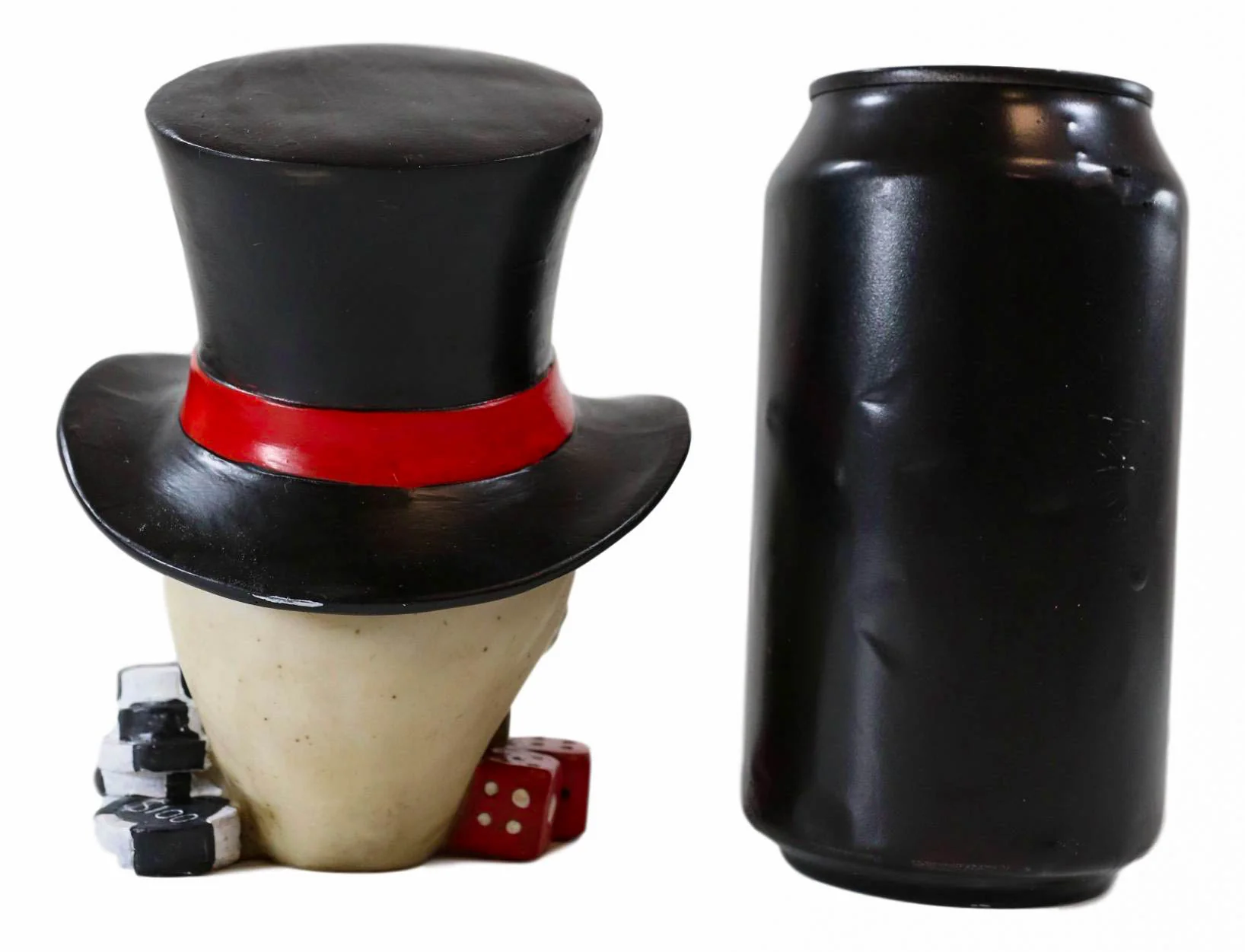 Ebros Casino Royale Poker Cards Dice And Chips Skull With Top Hat Cigar Small Figurine - Image 6