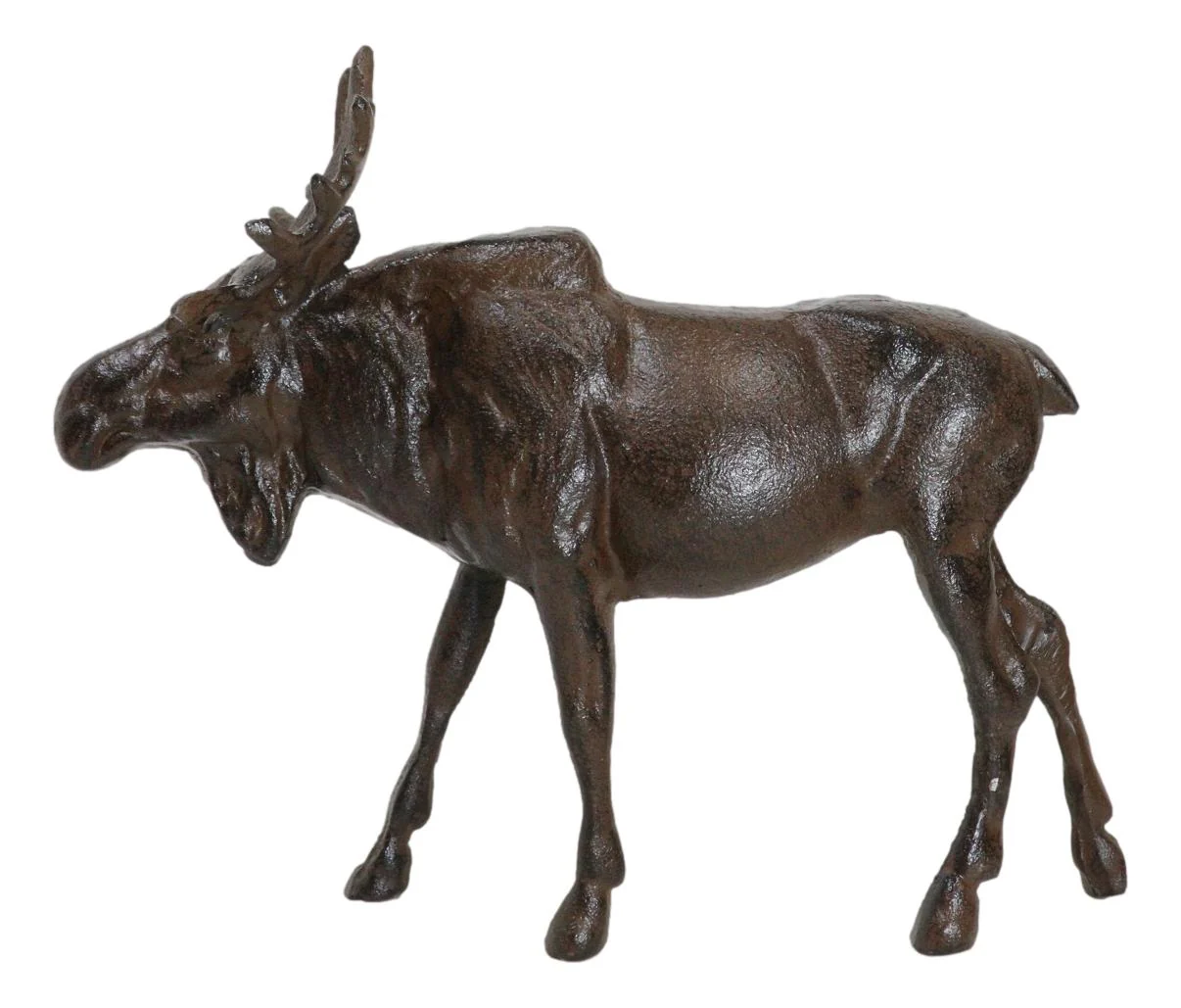 Cast Iron Large Emperor Stag Elk Bull Moose In Bronze Finish Figurine 11.25"L - Image 4