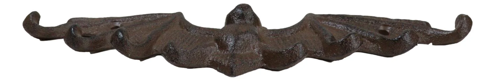 Cast Iron Rustic Dracula's Perch Winged Bat 8 Pegs Quadruple Wall Hook Decor - Image 3
