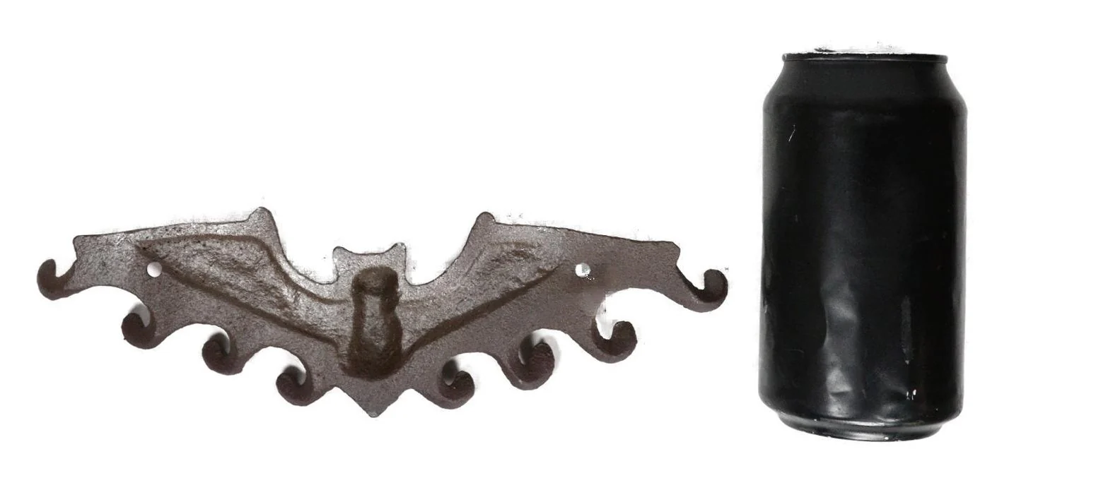 Cast Iron Rustic Dracula's Perch Winged Bat 8 Pegs Quadruple Wall Hook Decor - Image 6
