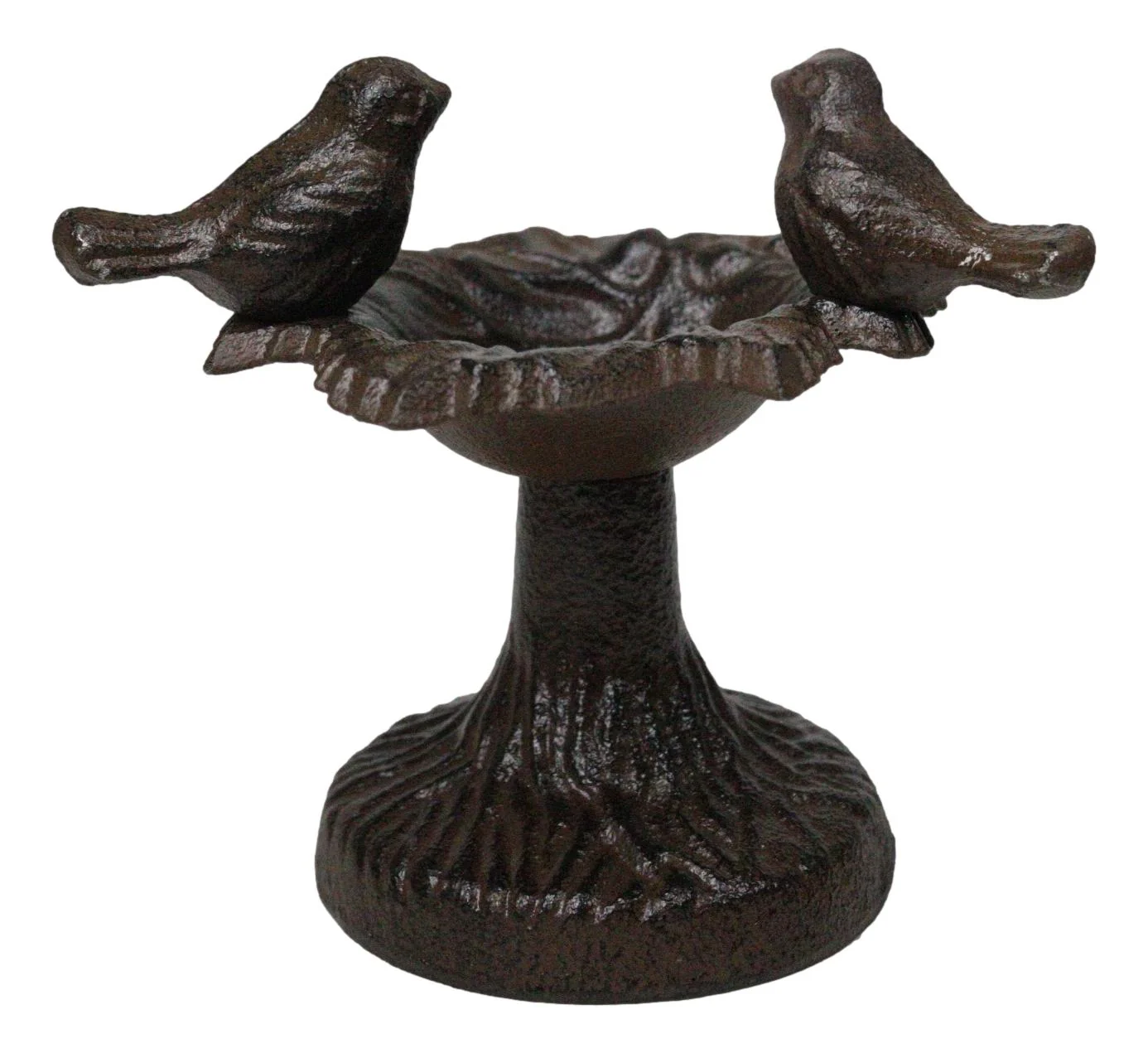 Cast Iron Rustic Whimsical Two Birds On Tree Bird Feeder Bath Small Sculpture - Image 6