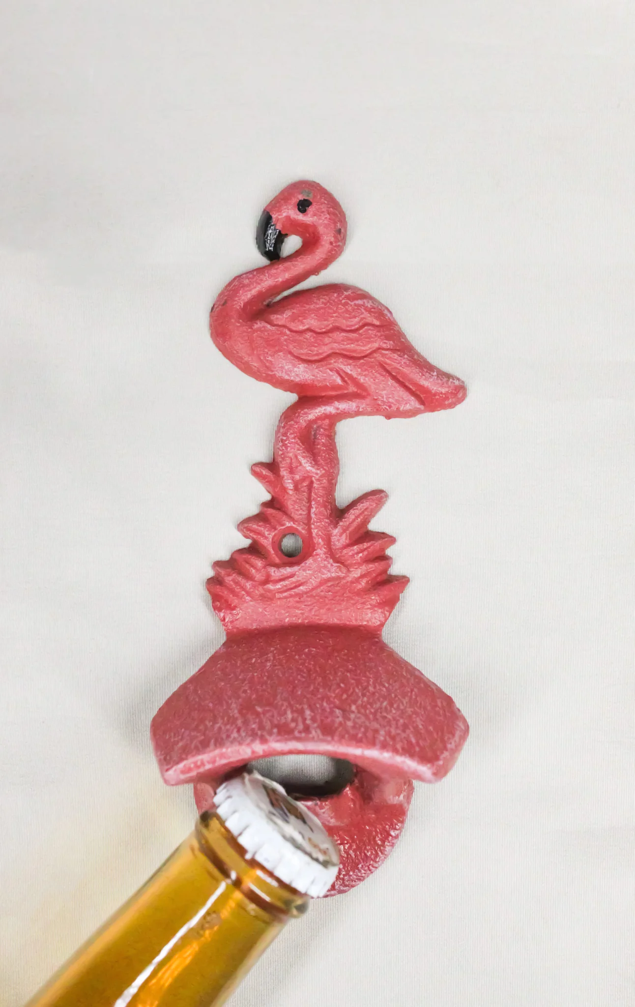Cast Iron Tropical Bird of Paradise Long Legged Pink Flamingo Wall Bottle Opener - Image 8