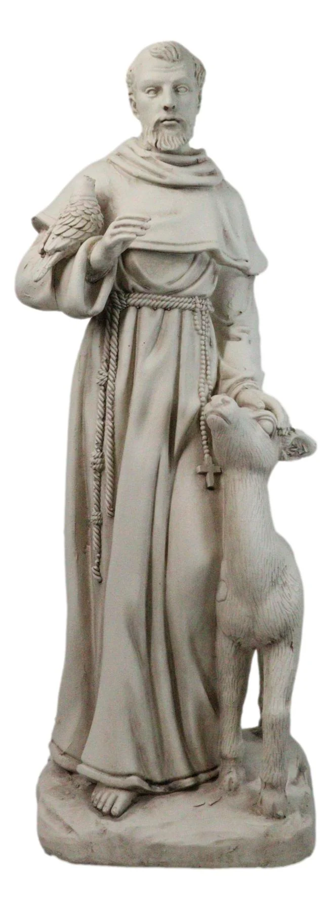 Catholic Church Saint Francis With Deer And Bird Large Outdoor Statue 24" Tall - Image 3