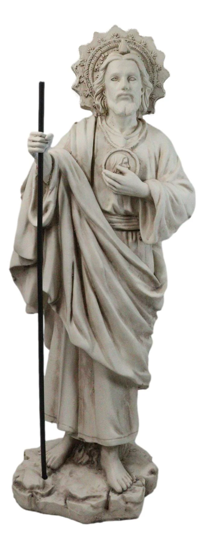 Catholic Church Saint Jude with Staff and Medal Large Outdoor Statue 24" Tall - Image 3