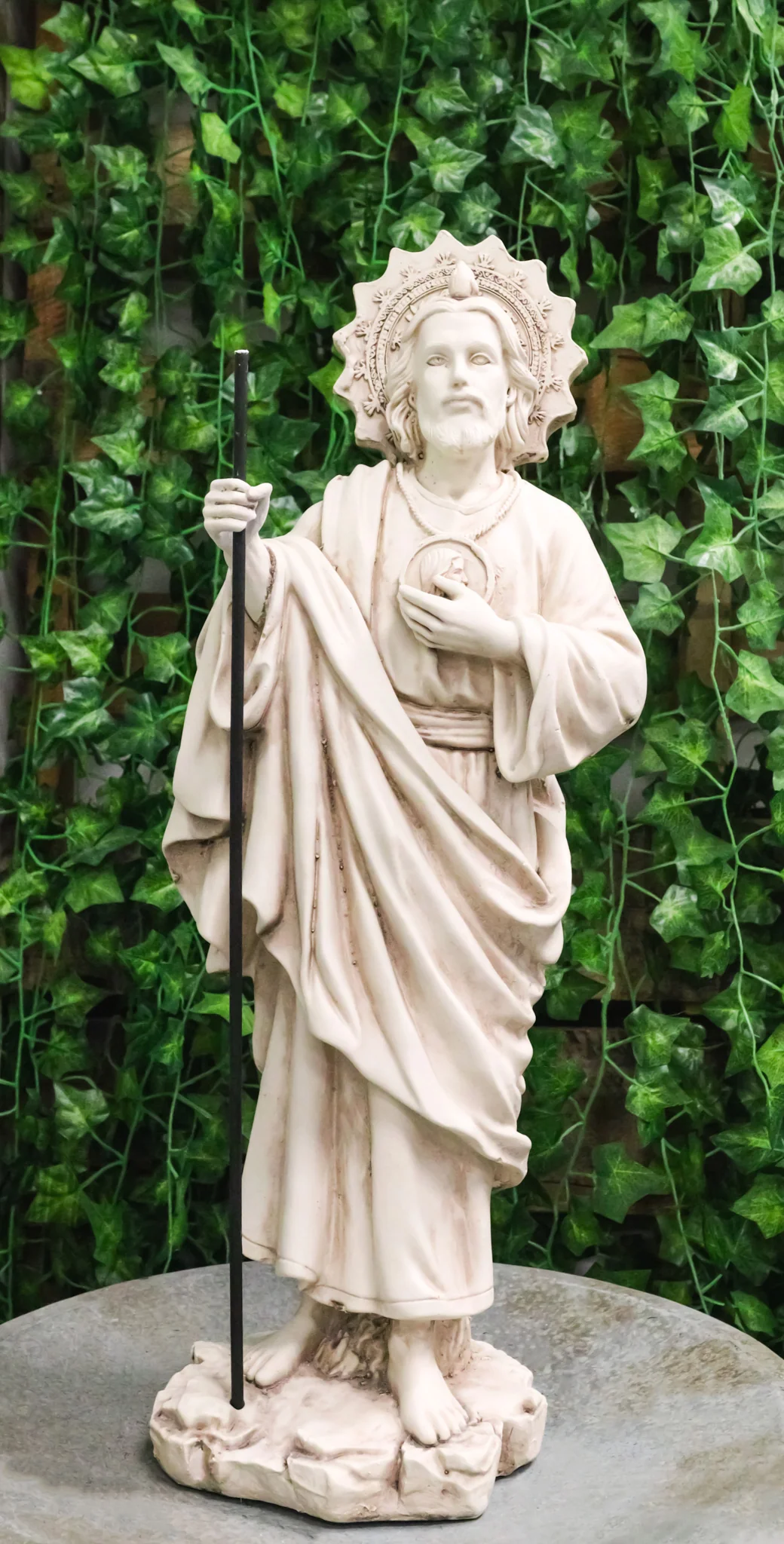 Catholic Church Saint Jude with Staff and Medal Large Outdoor Statue 24" Tall - Image 9