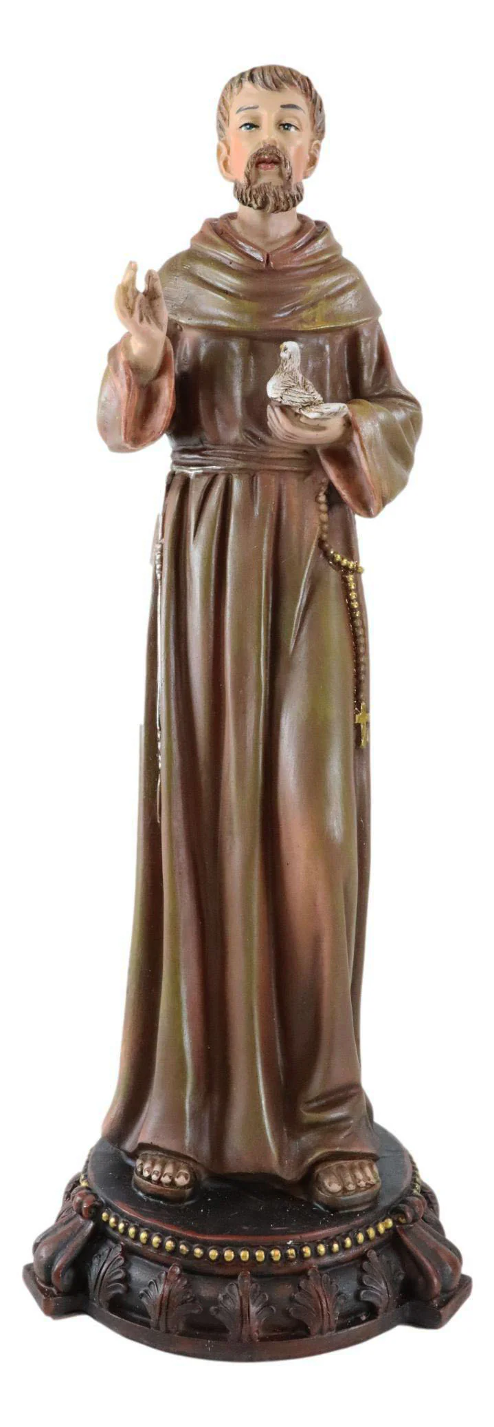 Catholic Saint Francis Of Assisi With White Dove Altar Figurine Patron Animals - Image 6