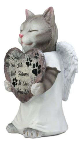 Celestial Angel Grey Cat In White Tunic Robe Pet Memorial Figurine Inspirational - Image 4