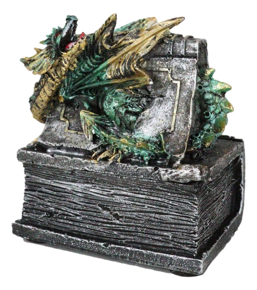 Celtic Beowulf Dragon Trapped In Tombstone Small Jewelry Trinket Box Figurine - Image 4
