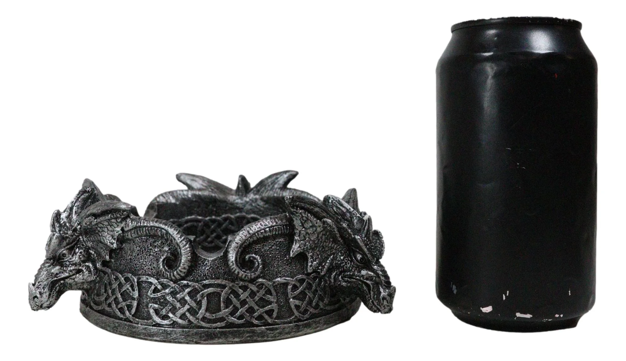 Celtic Knotwork Gothic Ram Horned Trio Arcane Dragons Cigarette Ashtray Figurine - Image 8