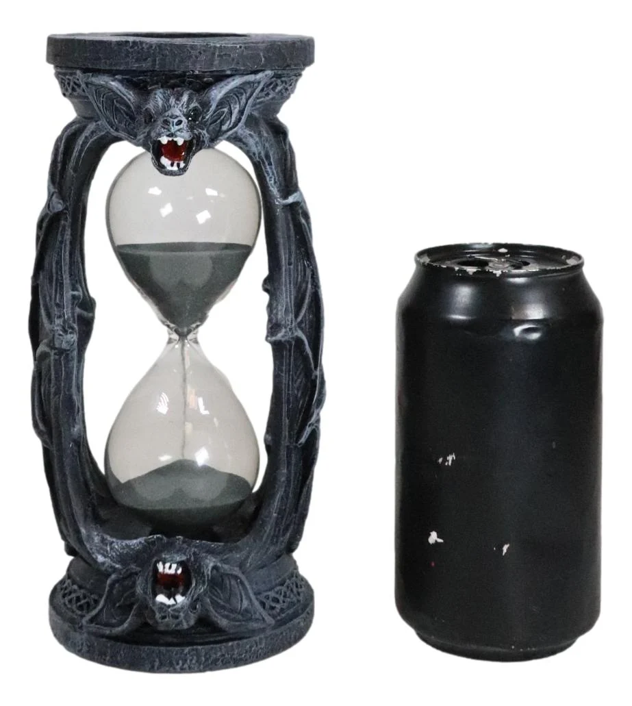 Celtic Knotwork Tomb Vampire Bats Gothic Invertible Pillar Sand Timer Figurine - Image 6
